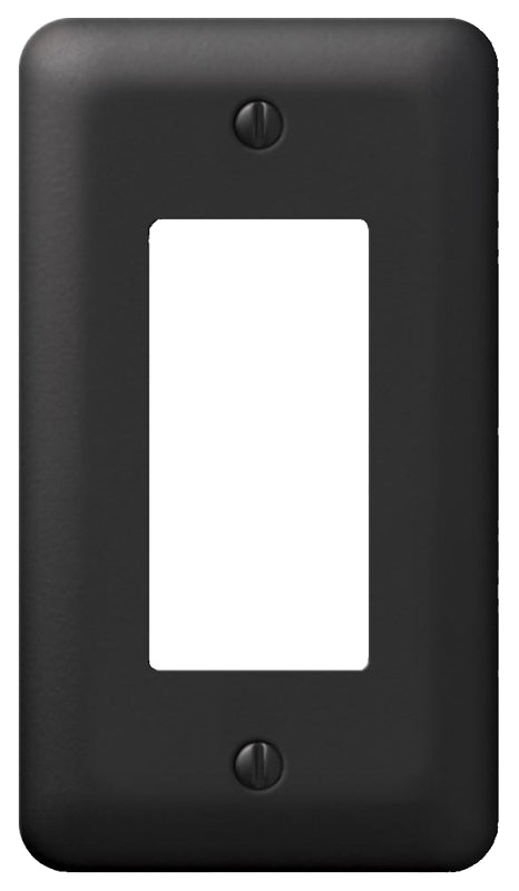 Amerelle Devon Series 935RBK Wallplate, 5 in L, 2-13/16 in W, 1-Gang, Steel, Black, Pack of 6