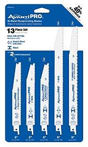 Avanti Pro PS0013S Reciprocating Saw Blade Set, 13-Piece, Bi-Metal
