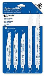 Avanti Pro PS0013S Reciprocating Saw Blade Set, 13-Piece, Bi-Metal