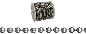 Baron 7263 Ball Chain, #36, 164 ft L, 11 lb Working Load, Steel, Chrome-Plated