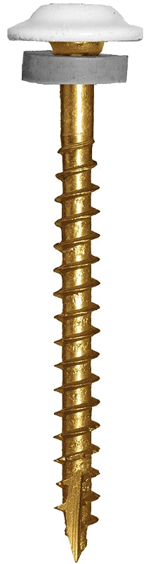 GRK Fasteners 40090 Screw, 1-1/2 in L, W-Cut Thread, Washer Head, Recessed Star Drive, Zip-Tip Point, 3000/BX