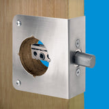 Prime-Line U 9589 Lock and Door Reinforcer, 2-3/8 in Backset, 1-3/8 in Thick Door, Brass, Stainless Steel, 4-1/2 in H