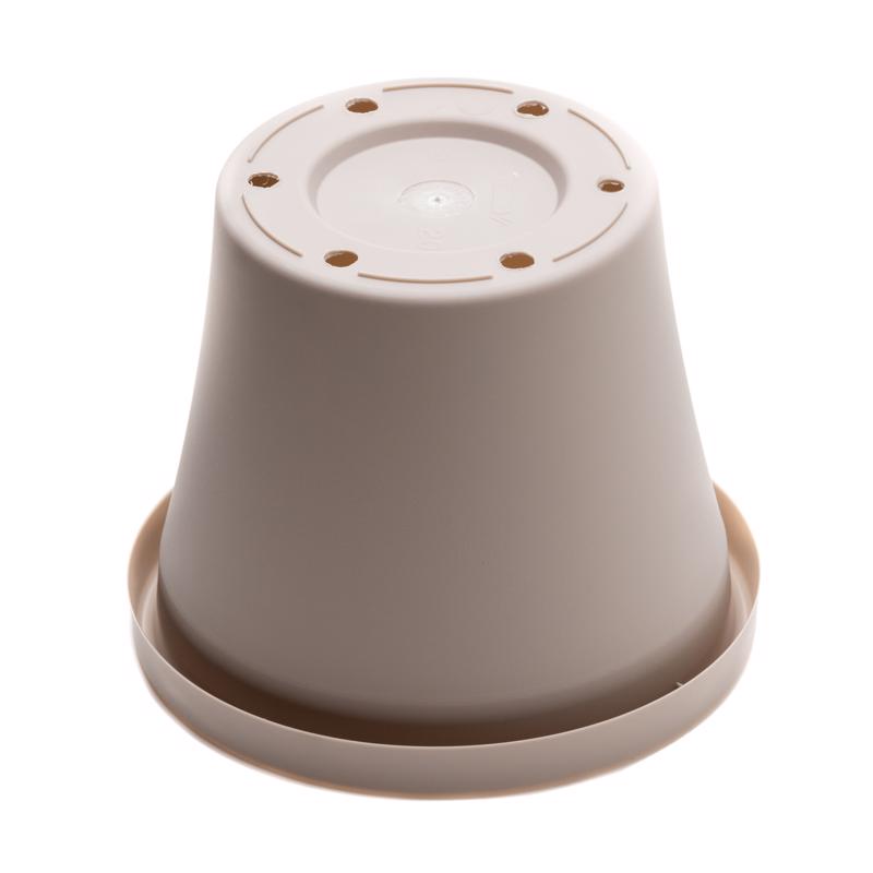 Bloem Terra 7.25 in. H X 8.75 in. W X 6 in. D Resin Traditional Planter Pebble Stone