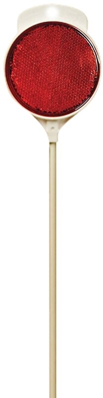 Hy-Ko DM300R36 Driveway Marker, Rod Mounting, Red Reflector, Fiberglass Post