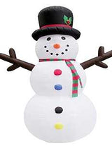 Hometown Holidays 90608 Snowman Inflatable with Mitten, 8 ft H, White Snowing Projector Lights, LED Bulb