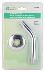 Boston Harbor A558215CP-OBF1 Shower Arm with Flange, 1/2-14 in Connection, Threaded, 2-1/4 in L, Stainless Steel, 45 deg