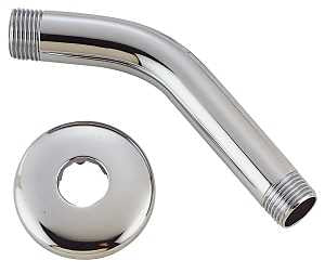 Boston Harbor A558215CP-OBF1 Shower Arm with Flange, 1/2-14 in Connection, Threaded, 2-1/4 in L, Stainless Steel, 45 deg