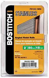 Bostitch FN1532-1MSS Finish Nail, 2 in L, 15 ga Gauge, Stainless Steel