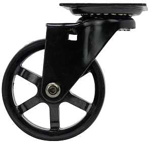 Shepherd Hardware 6275 Swivel Caster, 2-3/8 in H x 2-3/8 in W Plate, 7-1/4 in L x 6-1/2 W in x 8 in H Dimensions, Black
