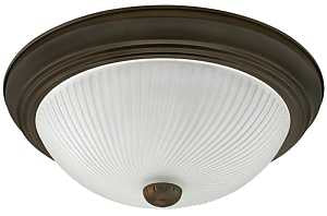 Canarm IFM21313 Ceiling Light Fixture, Oil-Rubbed Bronze Fixture, Frosted Swirl Shade, 2-Lamp, 60 W Lamp