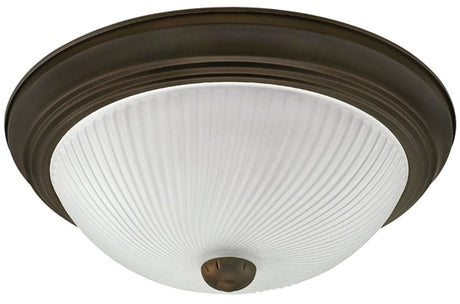 Canarm IFM21313 Ceiling Light Fixture, Oil-Rubbed Bronze Fixture, Frosted Swirl Shade, 2-Lamp, 60 W Lamp