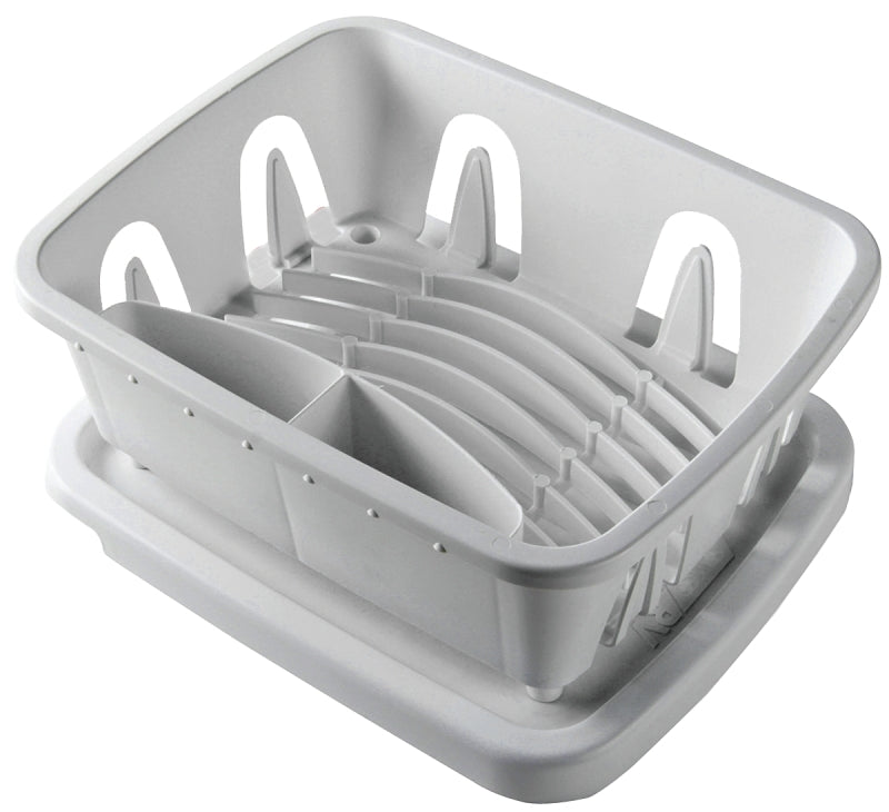 Camco USA 43511 Dish Drainer and Tray, Plastic, White, 11.69 in L, 9-1/2 in W, 4-3/4 in H, Pack of 2