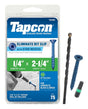 Tapcon 28380 Concrete Screw Anchor, T30 Screw, 1/4 in Dia, 2-1/4 in L, Steel, Climaseal, 75/PK