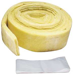 M-D 04929 Pipe Insulation Wrap, 25 ft L, 1/2 in Thick, Fiberglass, Yellow, For: 3 in Pipe/Tube