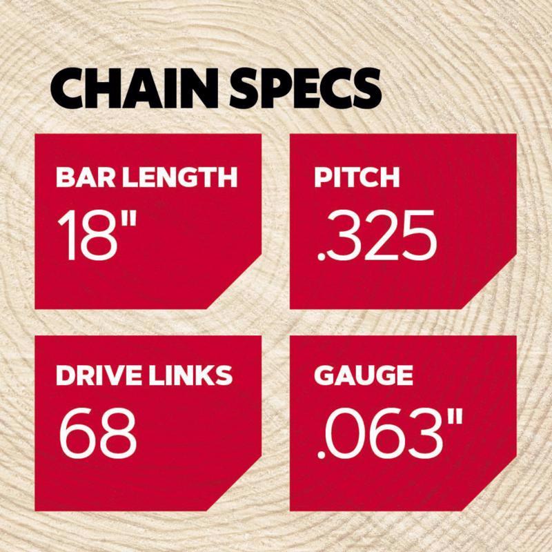 Oregon ControlCut L68 18 in. Chainsaw Chain 68 links