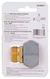 Landscapers Select GC534 Hose Coupling, 5/8 to 3/4 in, Male, Brass, Brass/Silver