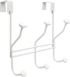 Amerock H55548GW Series Hook, 9-3/4 in L x 9-5/16 in W x 5-1/3 in H Dimensions, White, 3-Hook, Steel, Pack of 2