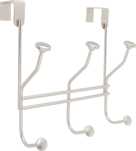 Amerock H55548S Series Hook, 9-3/4 in L x 9-5/16 in W x 5-1/3 in H Dimensions, Silver, 3-Hook, Steel, Pack of 2