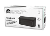 Gibraltar Mailboxes Windsor Series WMH00B04 Mailbox, 288.6 cu-in, Polypropylene, Black, 15-1/2 in W, 4.7 in D, 7.9 in H