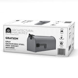 Gibraltar Mailboxes Grayson Series ST100000 Rural Mailbox, 800 cu-in, Steel, Powder-Coated, 7 in W, 20.3 in D, Gray