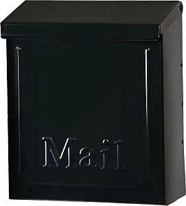 Gibraltar Mailboxes Townhouse THVKB001 Mailbox, 260 cu-in, Steel, Powder-Coated, Black, 8.6 in W, 4.1 in D, 10.1 in H