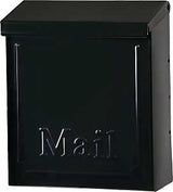Gibraltar Mailboxes Townhouse THVKB001 Mailbox, 260 cu-in, Steel, Powder-Coated, Black, 8.6 in W, 4.1 in D, 10.1 in H