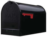 Gibraltar Mailboxes ST200B00 Series Rural Mailbox, Black, 3175 cu-in Capacity, Galvanized Steel, Powder-Coated, 15 in H