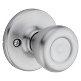 Kwikset 200T 26DALRCSV1 Passage Knob, Metal, Satin Chrome, 2-3/8 in Backset, 1-3/4 to 1-3/8 in Thick Door