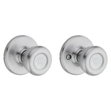 Kwikset 200T 26DALRCSV1 Passage Knob, Metal, Satin Chrome, 2-3/8 in Backset, 1-3/4 to 1-3/8 in Thick Door