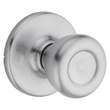 Kwikset 200T 26DALRCSV1 Passage Knob, Metal, Satin Chrome, 2-3/8 in Backset, 1-3/4 to 1-3/8 in Thick Door