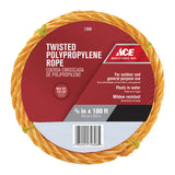 Ace 3/8 in. D X 100 ft. L Yellow Twisted Poly Rope