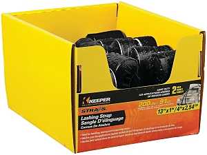 Keeper 89213 Lashing Strap, 1 in W, 13 ft L, Black, 200 lb, Cam Buckle End Fitting, Zinc End Fitting, Pack of 12
