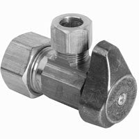 BrassCraft G2CR09XCD Stop Valve, 1/2 x 1/4 in Connection, Compression, 125 psi Pressure, Brass Body, 2.16 in L