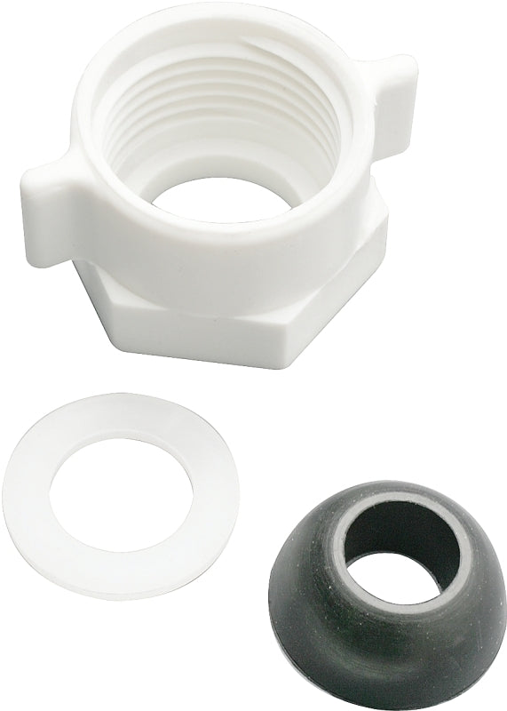 Plumb Pak PP835-49 Ballcock Coupling Nut with Cone Washer, 5/8 in, Plastic, 1/CD