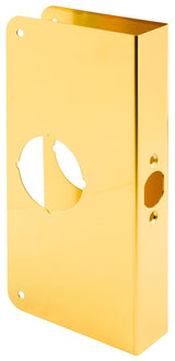 Defender Security U 9547 Lock and Door Reinforcer, 2-3/8 in Backset, 1-3/8 in Thick Door, Brass, Brass, 9 in H