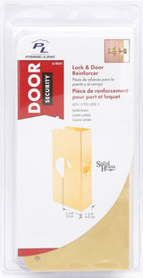 Prime-Line U 9541 Lock and Door Reinforcer, 2-3/8 in Backset, 1-3/4 in Thick Door, Brass, 9 in H, 3-7/8 in W
