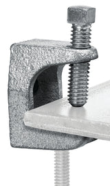 SuperStrut Z500-25 Beam Clamp, 1-1/4 in L, Iron, Silver, Electro-Plated, 25/PK