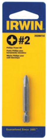 Irwin IWAF23PH2 Power Bit, 1/4 in Drive, Phillips Drive, 1/4 in Shank, Hexagonal Shank, 3-1/2 in L, Steel