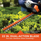 Black+Decker 22 in. 20 V Battery Hedge Trimmer Kit (Battery & Charger)