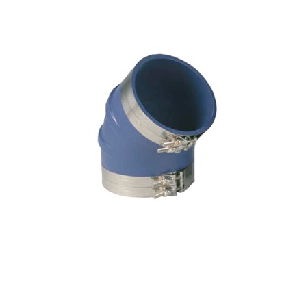 ELBOW-SILICONE 45D 8" W/CLAMPS