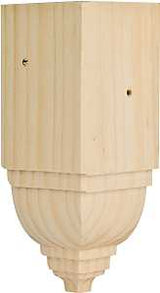 Waddell ICTB31 Series Crown Trim Block, 1-3/4 in L x 1-3/4 in W x 4-1/2 in H Dimensions, Pine, Natural