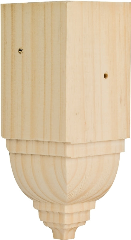 Waddell ICTB31 Series Crown Trim Block, 1-3/4 in L x 1-3/4 in W x 4-1/2 in H Dimensions, Pine, Natural