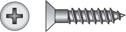 HILLMAN No. 12 X 1 in. L Phillips Zinc-Plated Coarse Wood Screws 100 pk