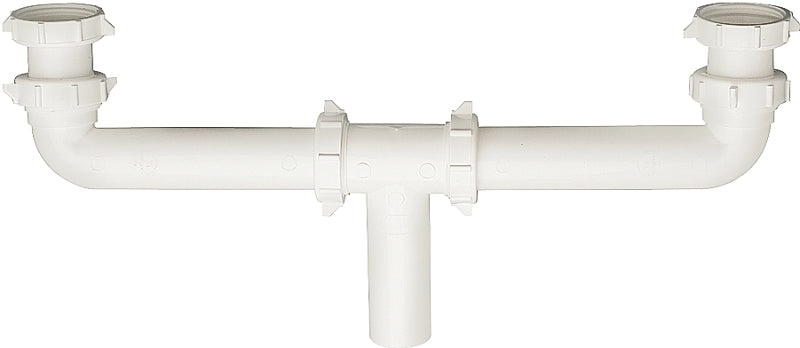 Plumb Pak PP930W Center Outlet, 1-1/2 in, Slip-Joint, Plastic, White