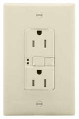 Eaton Cooper Wiring TRSGFS15LA-M-L GFCI Outlet/Switch Combination, 1 -Pole, 15/20 A, 125 VAC, 1 -Gang, Light Almond