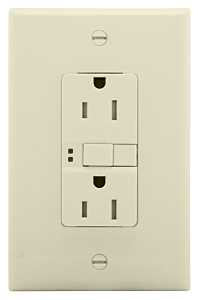 Eaton Cooper Wiring TRSGFS15LA-M-L GFCI Outlet/Switch Combination, 1 -Pole, 15/20 A, 125 VAC, 1 -Gang, Light Almond