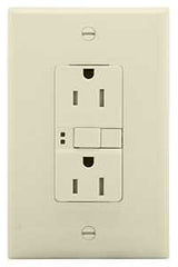 Eaton Cooper Wiring TRSGFS15LA-M-L GFCI Outlet/Switch Combination, 1 -Pole, 15/20 A, 125 VAC, 1 -Gang, Light Almond