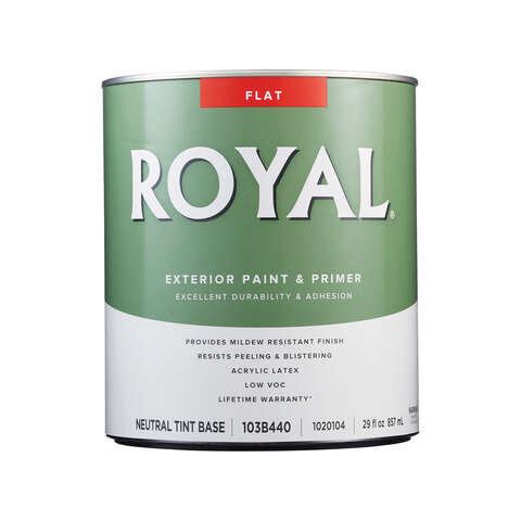 Royal Flat Tint Base Neutral Base Paint Exterior 1 qt, Pack of 4