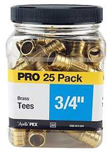 Apollo APXT3425JR Pipe Tee, 3/4 in, Barb, Brass, 200 psi Pressure, 25/PK