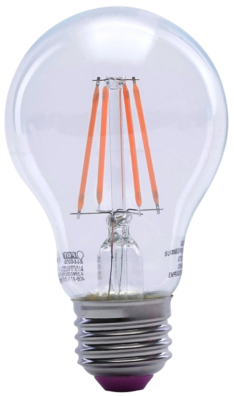 Feit Electric A19/TPK/LED LED Bulb, General-Purpose, A19 Lamp, 25 W Equivalent, E26 Lamp Base, Dimmable, Clear, Pack of 6